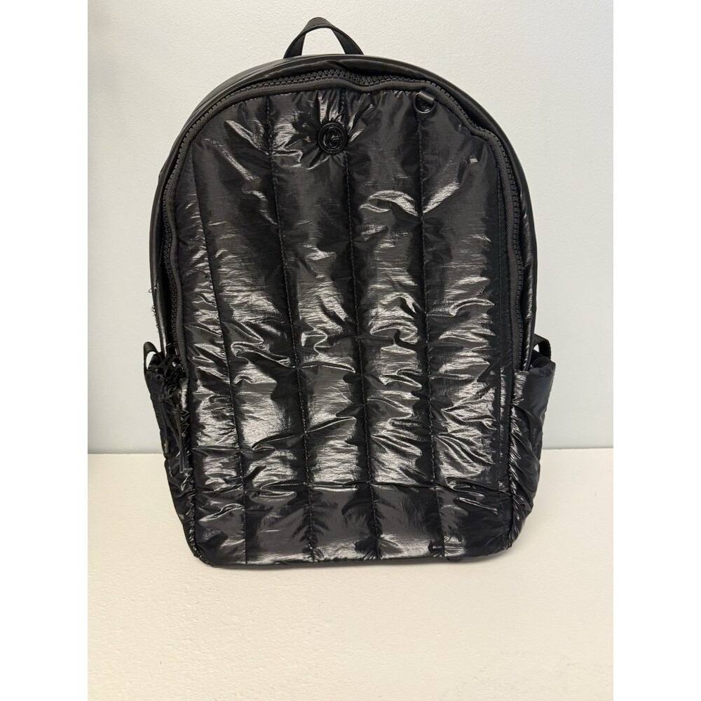 Joan & David Tubular Quilted Metallic Puffer Nylon 18-Inch Workbook Backpack